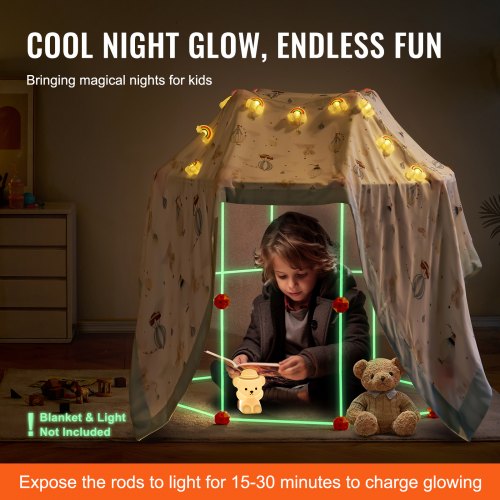 Fort Building Kit for Kids 85PCS Glow in The Dark STEM Building Toys