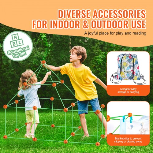 Fort Building Kit for Kids 85PCS Glow in The Dark STEM Building Toys