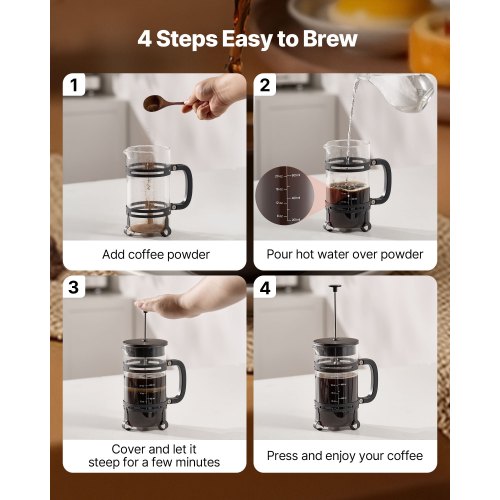 French Press Coffee Maker 34 Ounce 1 Liter Borosilicate Glass Tea With