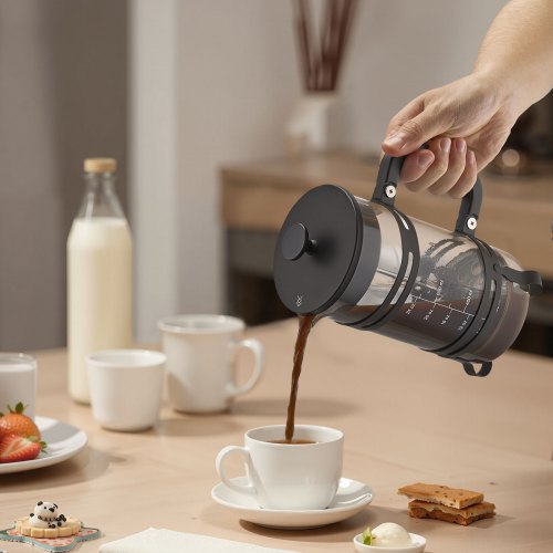 French Press Coffee Maker 34 Ounce 1 Liter Borosilicate Glass Tea With