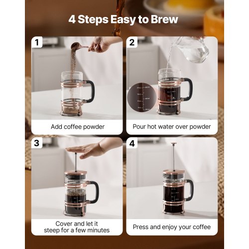 French Press Coffee Maker 34 Ounce 1 Liter Borosilicate Glass Coffee Press