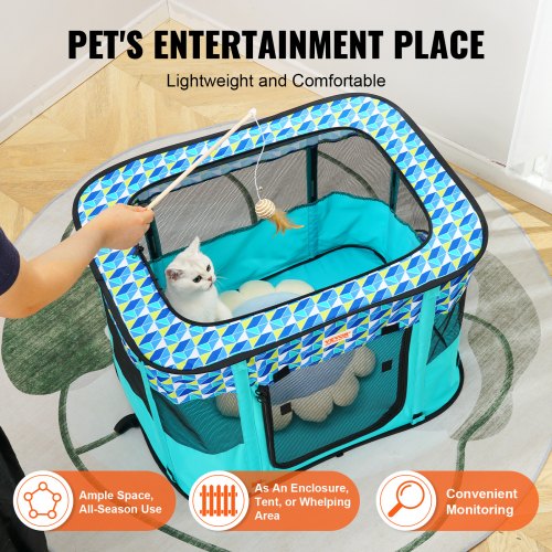 Foldable Pet Playpen 32 x 24 x 22 Portable Dog Playpen Crate Kennel
