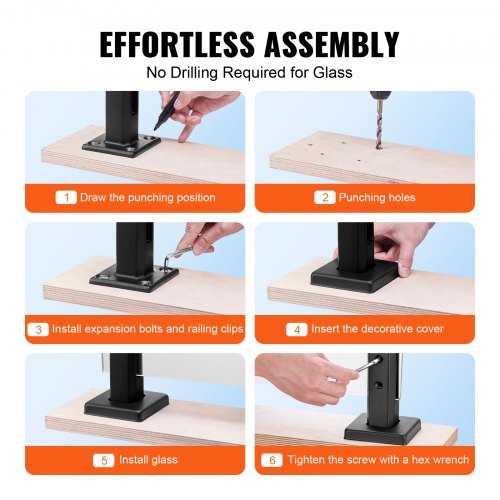 Glass Clamp 10 PCS Square Glass Railing Bracket for 031 047 Tempered