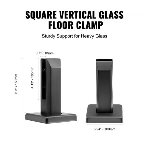 Glass Clamp 4 PCS Square Glass Railing Bracket for 031 047 Tempered