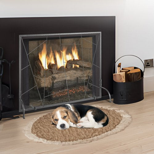 Fireplace Screen Single Panel Sturdy Iron Mesh Fireplace Screen 356L