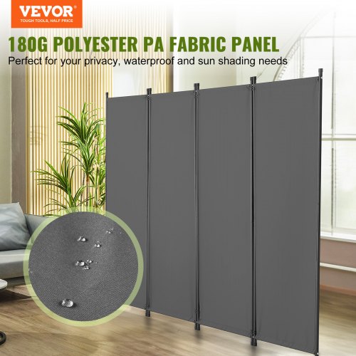 Room Divider 4 Panel Room Dividers and Folding Privacy Screens Fabric