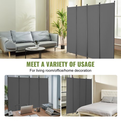 Room Divider 4 Panel Room Dividers and Folding Privacy Screens Fabric