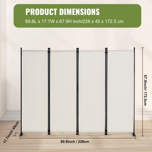 Room Divider 4 Panel Room Dividers and Folding Privacy Screens Fabric