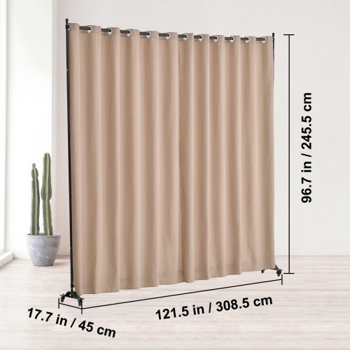 Room Divider Portable Panel Room Divider with Wheels Curtain Divider Stand
