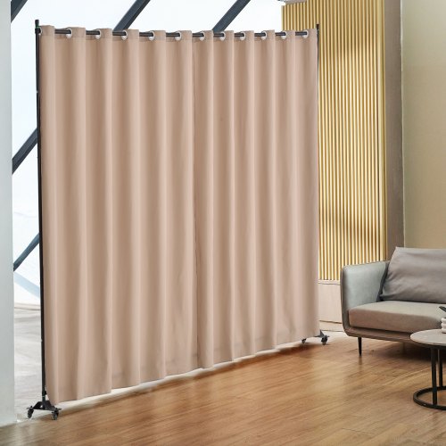 Room Divider Portable Panel Room Divider with Wheels Curtain Divider Stand