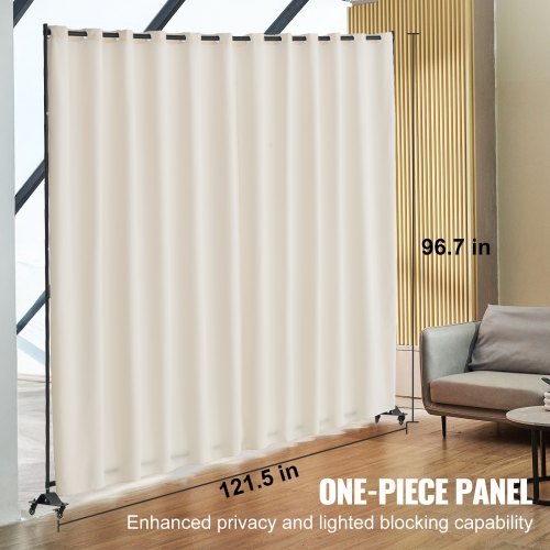 Room Divider Portable Panel Room Divider with Wheels Curtain Divider Stand