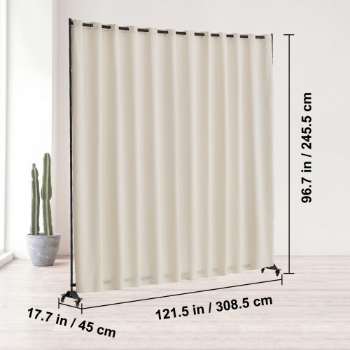 Room Divider Portable Panel Room Divider with Wheels Curtain Divider Stand