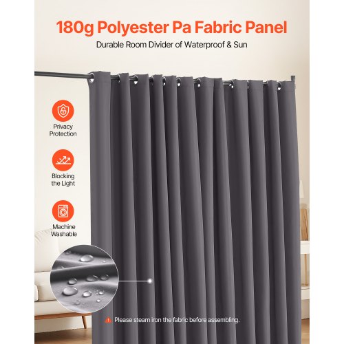 Room Divider Portable Panel Room Divider with Wheels Curtain Divider Stand