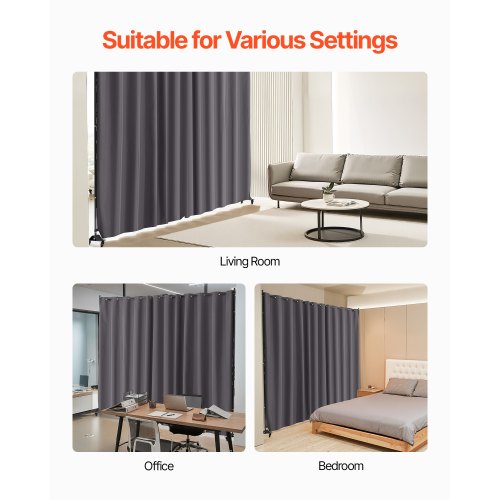 Room Divider Portable Panel Room Divider with Wheels Curtain Divider Stand