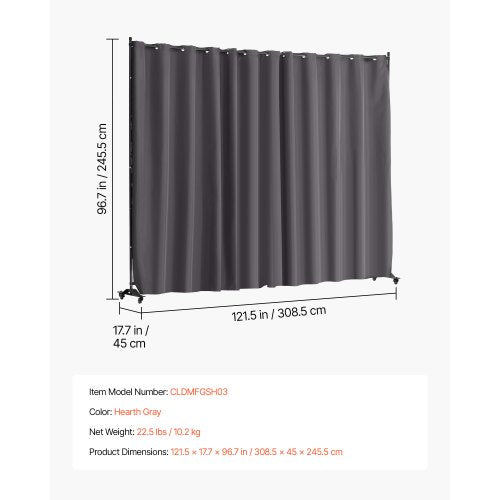 Room Divider Portable Panel Room Divider with Wheels Curtain Divider Stand