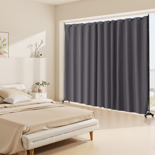Room Divider Portable Panel Room Divider with Wheels Curtain Divider Stand