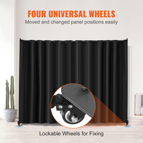 Room Divider Portable Panel Room Divider with Wheels Curtain Divider Stand