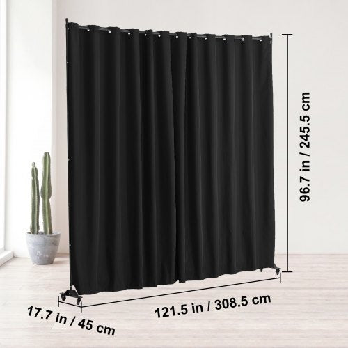 Room Divider Portable Panel Room Divider with Wheels Curtain Divider Stand