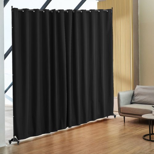 Room Divider Portable Panel Room Divider with Wheels Curtain Divider Stand