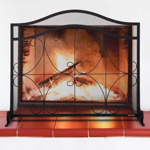 Fireplace Screen 38 x 265 InchHeavy Duty Iron Freestanding Spark Guard
