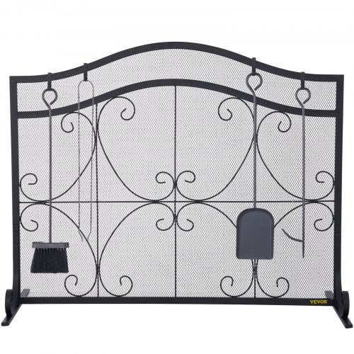 Fireplace Screen 38 x 265 InchHeavy Duty Iron Freestanding Spark Guard