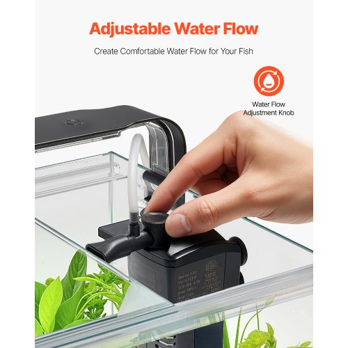Fish Tank Aquarium 5 Gallon Square UltraClear Glass Starter Smart Tank
