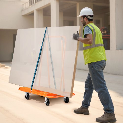 Drywall Cart Dolly 1800 lbs Load Capacity Steel Panel Dolly with 4 Swivel