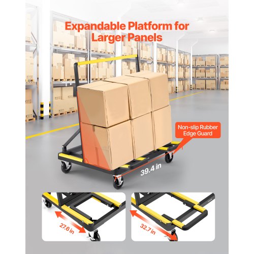 Drywall Cart Dolly 1800 lbs Load Capacity Steel Panel Dolly with 4 Swivel