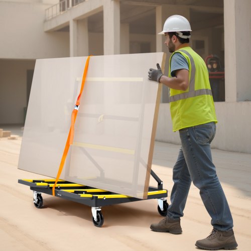 Drywall Cart Dolly 1800 lbs Load Capacity Steel Panel Dolly with 4 Swivel