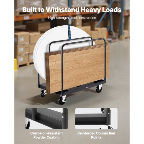 Drywall Cart Dolly 1800 lbs Load Capacity Steel Panel Truck Cart with 5