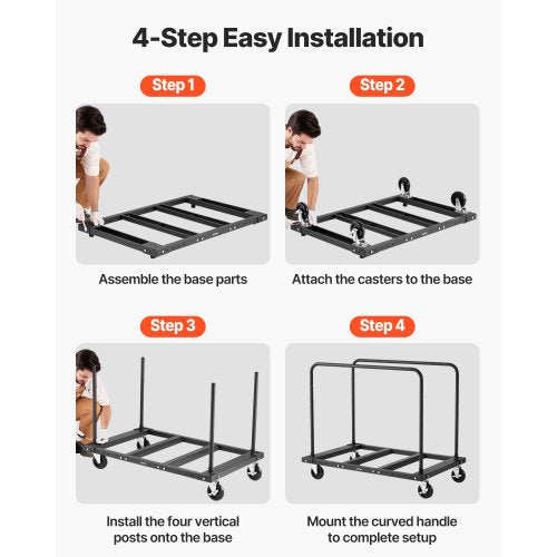 Drywall Cart Dolly 1800 lbs Load Capacity Steel Panel Truck Cart with 5