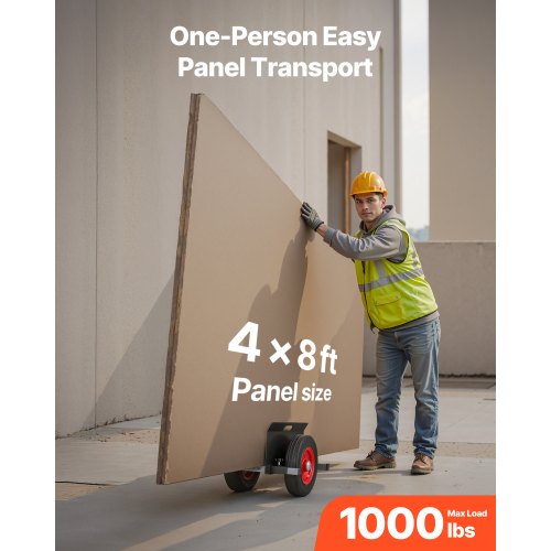 Panel Dolly 1000 lbs Load Capacity Drywall Mover with 10 Inch Rubber