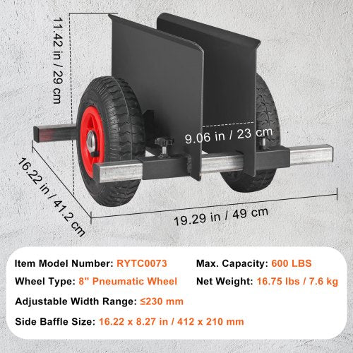 Panel Dolly 600LBS Capacity Slab Dolly Heavyduty Drywall Mover with 8