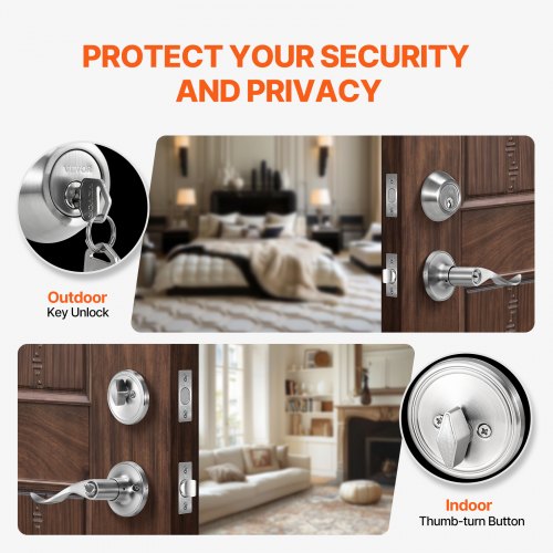 Entry Door Locksets with Deadbolt 5 Pack Satin Nickel Entry Lever and Single