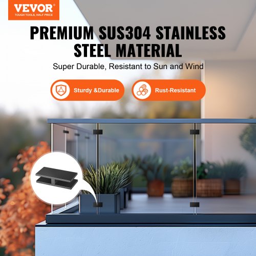 Glass Clamp 4 PCS Rectangle Glass Railing Bracket for 031 047