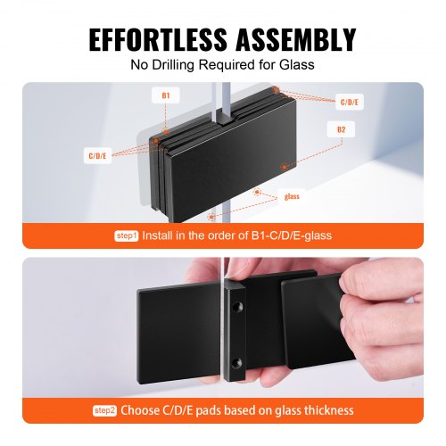 Glass Clamp 4 PCS Rectangle Glass Railing Bracket for 031 047