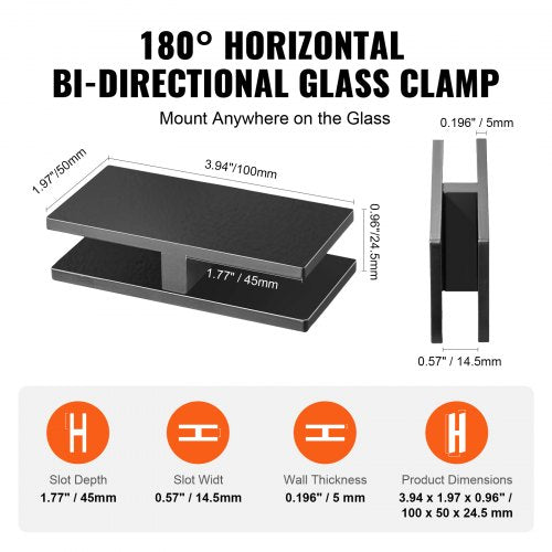 Glass Clamp 4 PCS Rectangle Glass Railing Bracket for 031 047