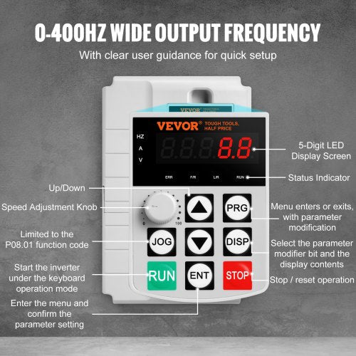 VFD 75KW 34A 10HP Variable Frequency Drive for 3Phase Motor Speed Control