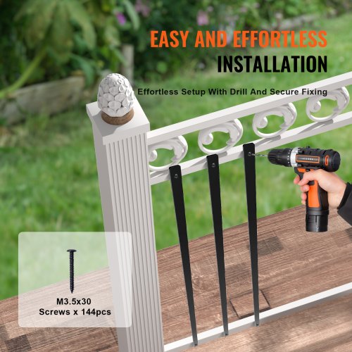 Staircase Metal Balusters 38 x 1 Flat Aluminum Alloy Decorative