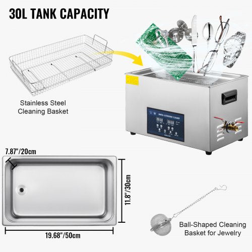 30L Ultrasonic Cleaner 2840khz Dual Frequency Professional Ultrasonic Parts
