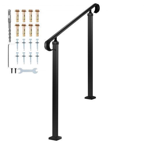 Handrails for Outdoor Steps 23 Step Adjustable Height Carbon Steel