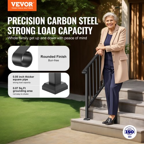 Handrails for Outdoor Steps 34 Step Stair Hand Rail Kit Transitional Iron