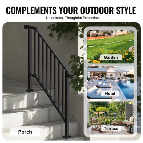 Handrails for Outdoor Steps 34 Step Stair Hand Rail Kit Transitional Iron