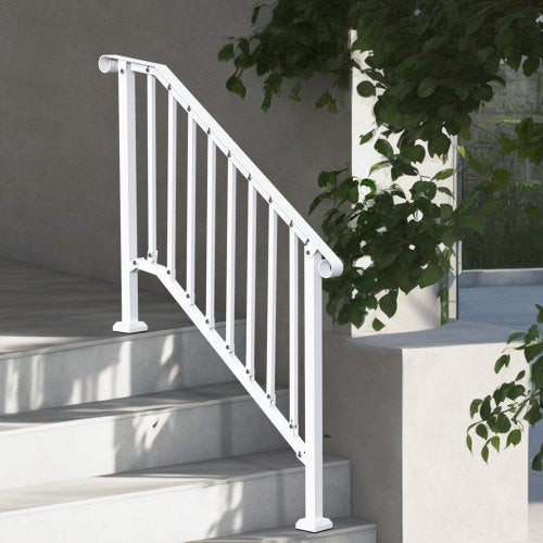 34 Step Handrails for Outdoor for Seniors Porch Deck Retro Arch White – 1080 MM