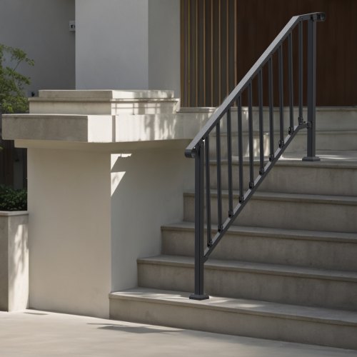 Handrails for Outdoor Steps 5 Step Stair Hand Rail Kit Transitional Carbon