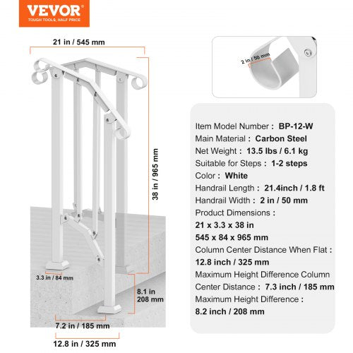 Handrails for Outdoor Steps 12 Step Stair Hand Rail Kit Transitional
