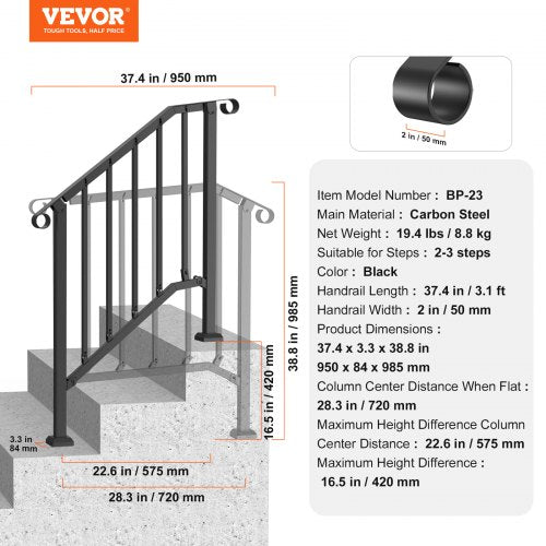 Handrails for Outdoor Steps 23 Step Stair Hand Rail Kit Transitional