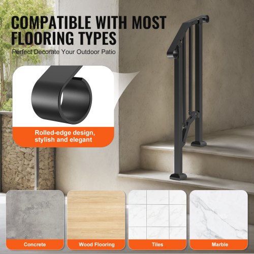 Handrails for Outdoor Steps 12 Step Stair Hand Rail Kit Transitional