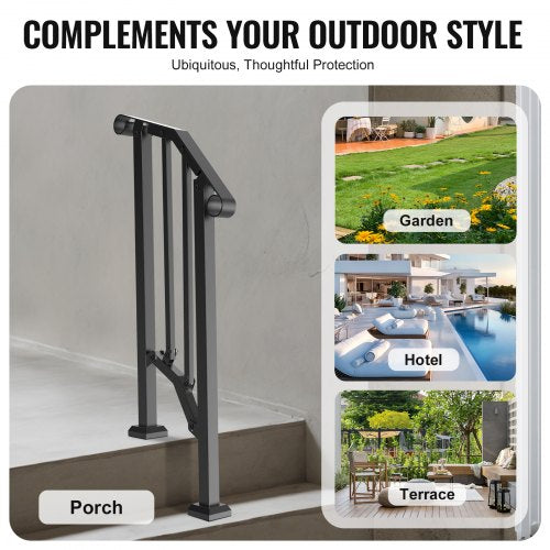 Handrails for Outdoor Steps 12 Step Stair Hand Rail Kit Transitional