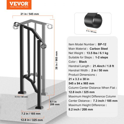 Handrails for Outdoor Steps 12 Step Stair Hand Rail Kit Transitional